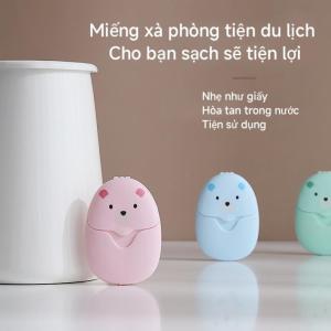 Xà phòng giấy du lịch xà bông giấy rửa tay xà phòng tiện lợi mini dạng giấy hộp 50 miếng