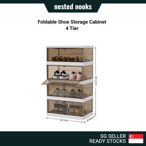 Large Foldable Stackable Shoe Storage Box Installation Free Shoe Rack Cabinet Transparent Shoe Box Multi Purpose Cabinet