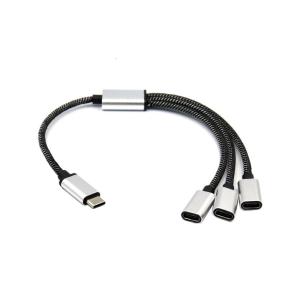 USB C Male to Three USB C Female Splitter Converter Adapter Extension Connector Cable for Charging and Data Transfer