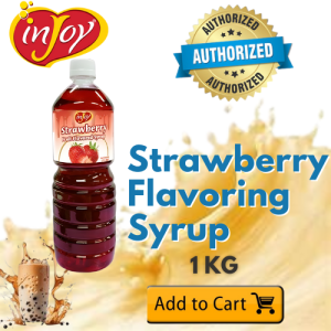 Injoy Strawberry Flavored Syrups 1.3kg (1L) x1 and x3 Pack - Sweet & Fruity Syrup for Desserts Drinks & More