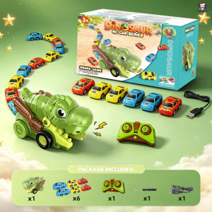 [SG Seller]Magnetic Dinosaur Remote Control Vehicle Toy Chomp Small Cars Music Dual Speed RC Toy for Boys Girls