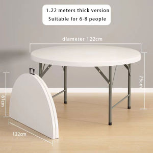 Folding Round Table Household Dining Table Simple Household 10 Person Circular Dining Table Small Household Dining Table