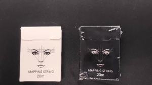XIAOYU 20M Pre-Inked Eyebrow Mapping String for Eyebrow Measuring Brow Mapping Thread 6 Pack White Black Ink