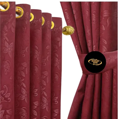 Gorden Jendela Pintu Minimalis Ring Smokering - Emboss Polos Promo Murah