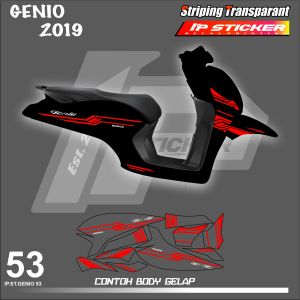 GENIO (COD) STIKER STRIPING MOTOR HONDA GENIO TAHUN 2019 - LIST SIMPLE DESAIN RACING IP.STRIPING HOLOGRAM DAN TRANSPARAN IP. PROJECT KODE 53