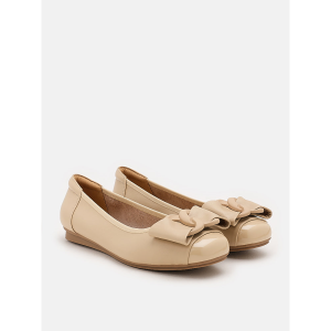 PAZZION 1587-1 Jan Buckle Bow Square-Toe Flats