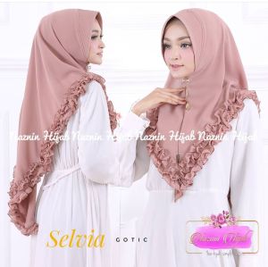 Khimar Mini Selvia Gotik Hitam / Hijab Instan Murah / Jilbab Khimar Syari / Pakaian Muslim / Khimar Jumbo