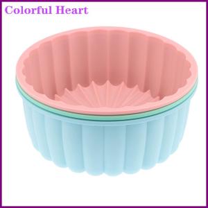 Colorful Heart แม่พิมพ์เค้กซิลิโคนกลม6นิ้วถาดอบเค้กชาร์ล็อตต์แบบไม่ติดซิลิโคนแม่พิมพ์เค้กสำหรับพายสตรอเบอร์รี่ชอร์ตเค้กทาร์ตขนาด6นิ้ว