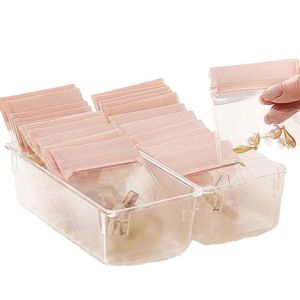CAELARAU 20Pcs Transparent Jewelry Package Bags Double Zip EVA Jewelry Zipper Bag Convenient Anti-Oxidation Small Earrings Bracelet Storage Pouch For Home