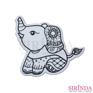 ตัวรีดการ์ตูนช้างแหงนหน้าลายไทย ตัวรีดติดเสื้อ อาร์มทอตกแต่ง DIY EMBROIDERY PATCH (00320002)