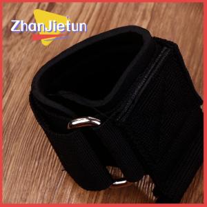 zhanjietun สายรัดข้อมือสำหรับออกกำลังกายสีดำตะขอเหล็กแข็งแรงปรับได้สายรัดยกน้ำหนักสำหรับฝึกออกกำลังกายในยิม