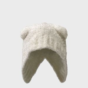 FZIPUA Fashion Cute Bear Ear Knitted Hat Cold Cap Wool Hat Knitted