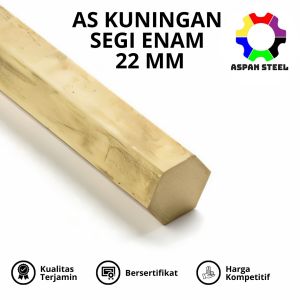 Segi enam 22 mm kuningan hexagonal brass