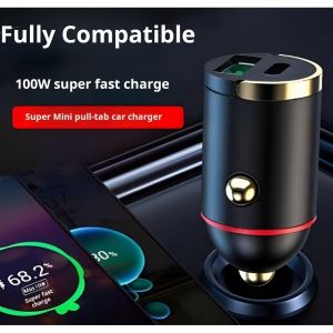 100W Car Charger USB Dual Fast Charging Port for Huawei Xiaomi Samsung Vivo Oppo Realme Iphone