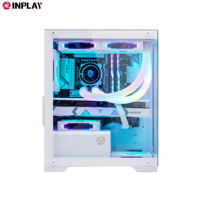 Inplay OpenView V100 PC Case Gaming Computer Case Mid-Tower M-ATX Desktop Case With Tempered Glass