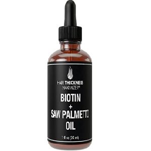 Serum mọc tóc dày tóc giảm gãy rụng dưỡng bóng tóc HAIR THICKNESS MAXIMIZER BIOTIN + SAW PALMETTO OIL 30ml của Mỹ