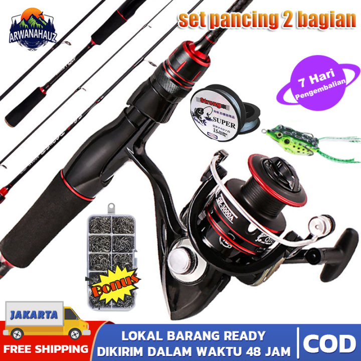 (COD) Set Joran Dan Gulungan Pancing, Joran Pancing 1.8M 2.1M 2.4M 2 ...