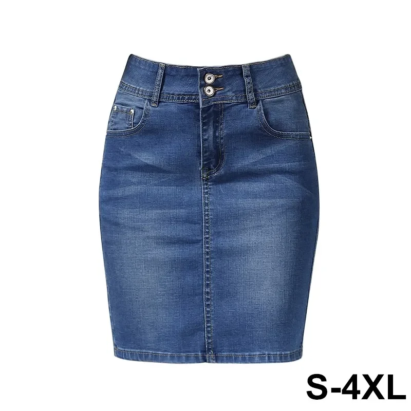 Plus size denim outlet pencil skirts knee length