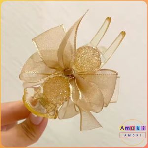 Amoki Bow Hair Bun Clip Rhinestones Ponytail Hair Clip High End Hairpin