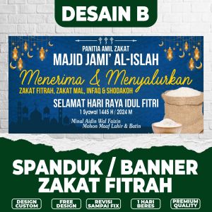 BANNER SPANDUK ZAKAT FITRAH / BANNER SPANDUK PENERIMAAN ZAKAT INFAQ MAL DAN SHODAKOH
