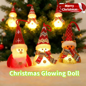 Christmas Glowing Doll Santa Claus Figurine Lamps Xmas Hanging Ornament for Home XMAS Decor