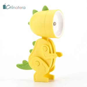 Chinatera Đèn Ngủ Mini Đèn Bàn Mini Gấp Gọn Đèn Ngủ Hình Khủng Long Hươu Chó Con Dễ Thương Đèn Bàn LED Đèn Đầu Giường Trang Trí Phòng Ngủ Phòng Khách Phòng Học Quà Tặng Trẻ Em