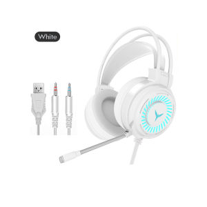 MKEPS Gaming Headphones LED Wired Headset Noise Canceling With Microphone For PC Laptop Computer