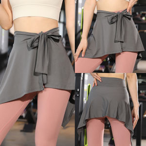 Half-length One-piece Sports Yoga Skirt for Women Running Hip-Hiding Fitness Outer Wear Skirts Hip-covering Latin Dance Skirt