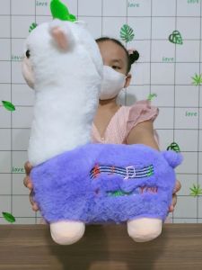 Gấu bông lạc đà mầm cây lạc đà alpaca tai nghe lông mịn nhiều màu gối ôm ngủ loại dài hình lạc đà siêu mịn cho bé