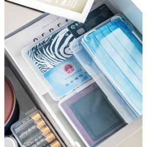 Minimalist Clear Transparent Portable Mask Document Card File Holder Drawer Organizer travel Passport Holder