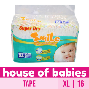 Smile Cloth-like Tape Baby Diapers XL 16