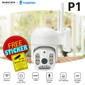 V380 P2 3MP Wifi Security Camera 1920P PTZ IP65CCTV Connect To Cellphone Outdoor Waterproof 4X Digital Zoom Speed Dome AI Human Detection Home IP Security Camera