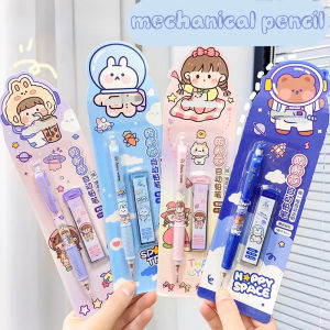 HB 0.5mm Pencil Cartoon Mechanical Pencil Set Replace Pen Refill School Supplies