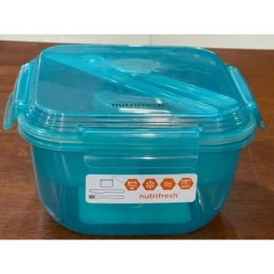 [BRAND NEW] Nutrifresh Large Lunch Box with Cutlery 19x19x11cm BPA Free Microwave Safe Airtight Salad Container