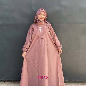 Jas Hujan Wanita Dewasa Ponco Gamis Muslimah Hijaber Jumbo Premium Tebal Hijas Hijaz