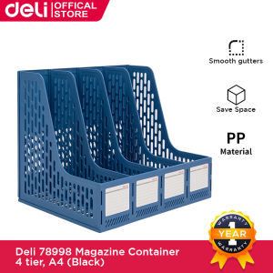 Deli A4 Magazine Container Storage Box 4 Tier 78998
