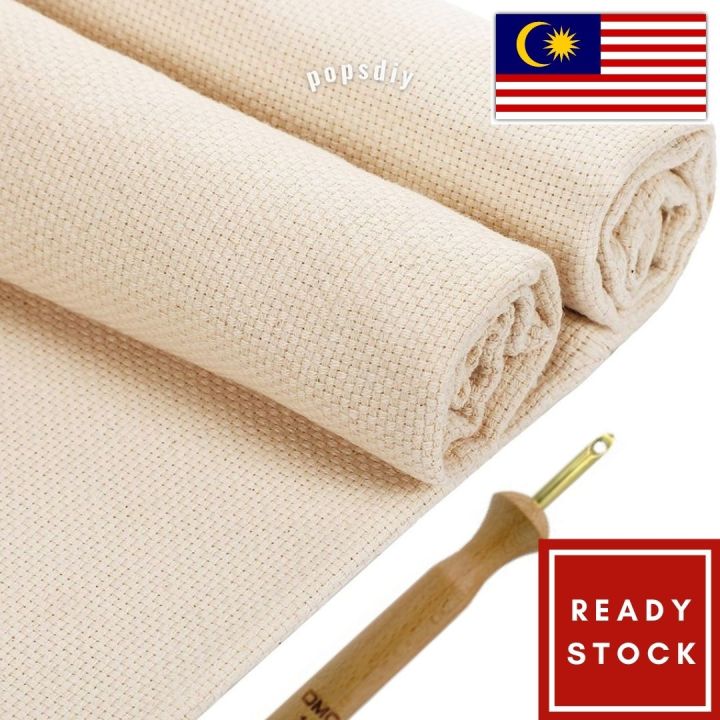 Presealed Monks Cloth for Punch Needle Cotton Linen Aida for Punch