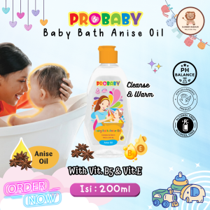 Probaby Baby Bath Anise Oil 200ml Sabun Mandi pH Balanced Hypoallergenic Non Alcohol