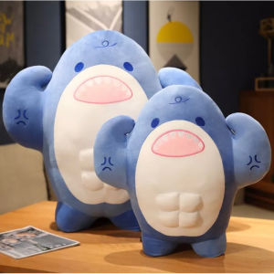 Thú Nhồi Bông Cá Mập Cơ Bắp 2 Size Mềm Mịn Siêu Cute