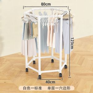 Thickened Rotating Clothes Rack With Wheels Circular Clothes Hanger Heavy Duty Clothes Hanger Organizer Clothing Organizer Racks Indoor Hanger For Bedroom Balcony Laundry Room