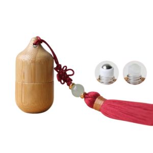 ERYRG Reusable Bamboo Roller Ball Bottle Empty Bottle Refillable Essence Storage Bottle Ancient Style Mini Essential Oil Bottle Women