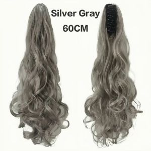 【COD/Spot Goods】24Inch Long Curly Hair Claw Clip Ponytail Wig Extensions【Local Stock】Fashion Colorful Colors Grab Clip Ponytail Wig A variety of Colors to Choose from Wig Easy to Wear Natural Simulation Wig Fashion Wigs