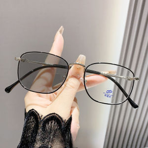 JN IMPRESSION Anti-blue Light Photochromic Myopia Glasses HD Fashion Cross-border Student HD Men and Women Fashion Full Frame Myopia Glasses 0 Degrees - Myopia 450 Degrees