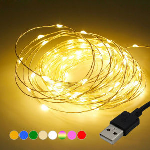 Fairy Light LED Light String 3m6m Round Home Christmas Wedding Party Decorations USB Interface Outdoor Tent Garden Light Crystal Ball Light Room Light