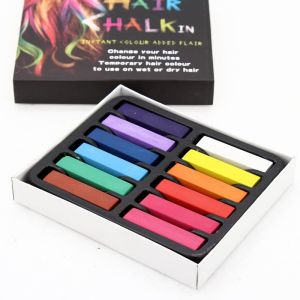 Hair Chalk Isi 12 24 Warna Soft Pastel Pewarna Rambut Temporary Krayon Cat Rambut