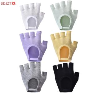 🚚【Local Express Delivery】🚚 Women Anti-slip Yoga Gloves Cotton Fitness Half Finger Gloves Breathable Outdoor Cycling Bicycle Pilates Fishing Gloves