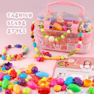 Đồ Chơi DIY Lego Trang Sức 550 Chi Tiết Pop Beads Kit Kèm Hộp Đựng Lắp Ghép Trang Sức Xâu Vòng Cho Bé Thỏa Sức Sáng Tạo