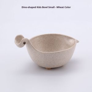 YONUO ชุดชามเด็กรูปไดโนเสาร์น่ารักทำจากเส้นใยข้าวสาลีทำความสะอาดง่ายและป้องกันการลื่นสำหรับมื้ออาหารของทารก