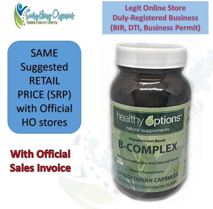 Healthy Options B-COMPLEX (Phytonutrient Based) 60 Vegetarian Capsules ...