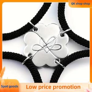 ✨QK shop✨ Four-leaf Clover Magnetic Best Friendship Bracelets For 4pcs Women Men Magnet Heart Best Friend Forever Good Luck Bracelet Gift